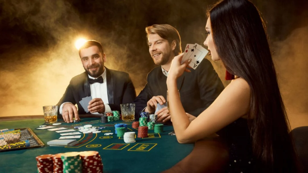 pria wanita di poker